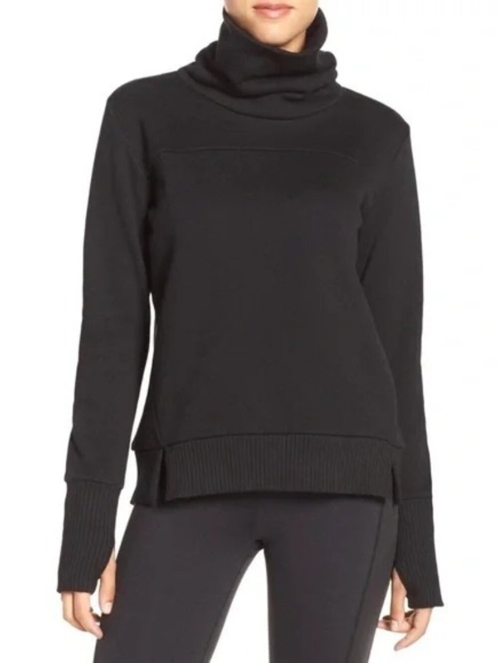 Alo Yoga Haze Funnel Neck Womens Sweatshirt Black Size S